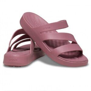 CROCS Getaway Women's Strappy Sandals Dusty Rose Cushioned Free Feel Tech Size 9